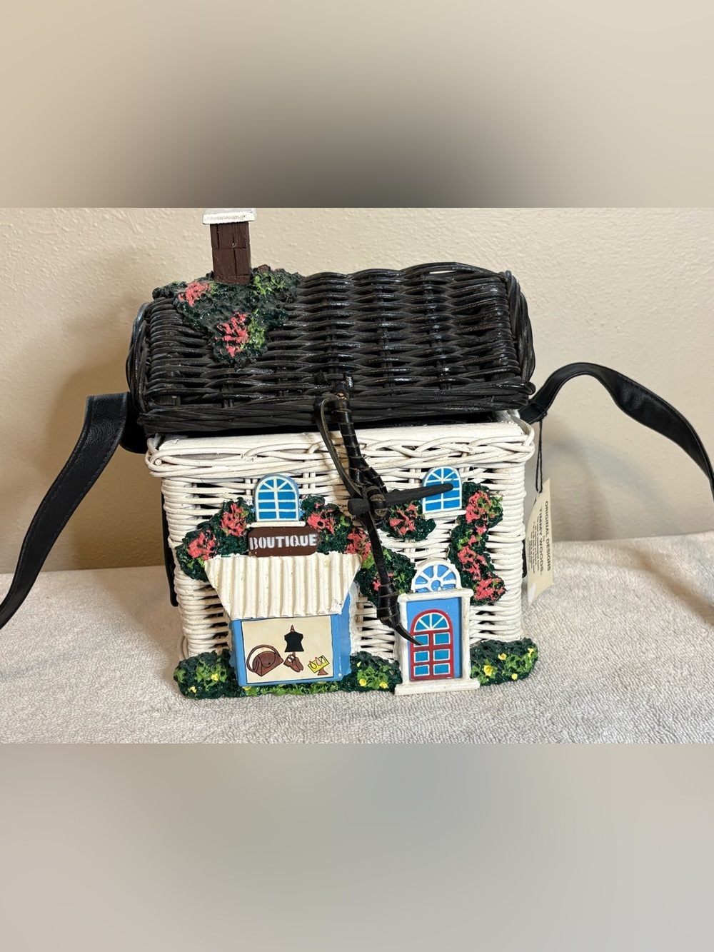TIMMY WOODS WICKER BASKET BOUTIQUE SHOP SHOULDER BAG HOUSE PURSE